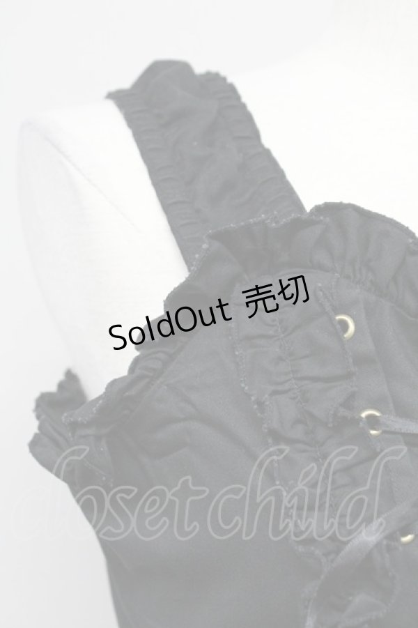 画像4: ATELIER PIERROT / 編み上げジャンパースカート  黒 T-25-10-24-025-EL-OP-SA-ZT (4)