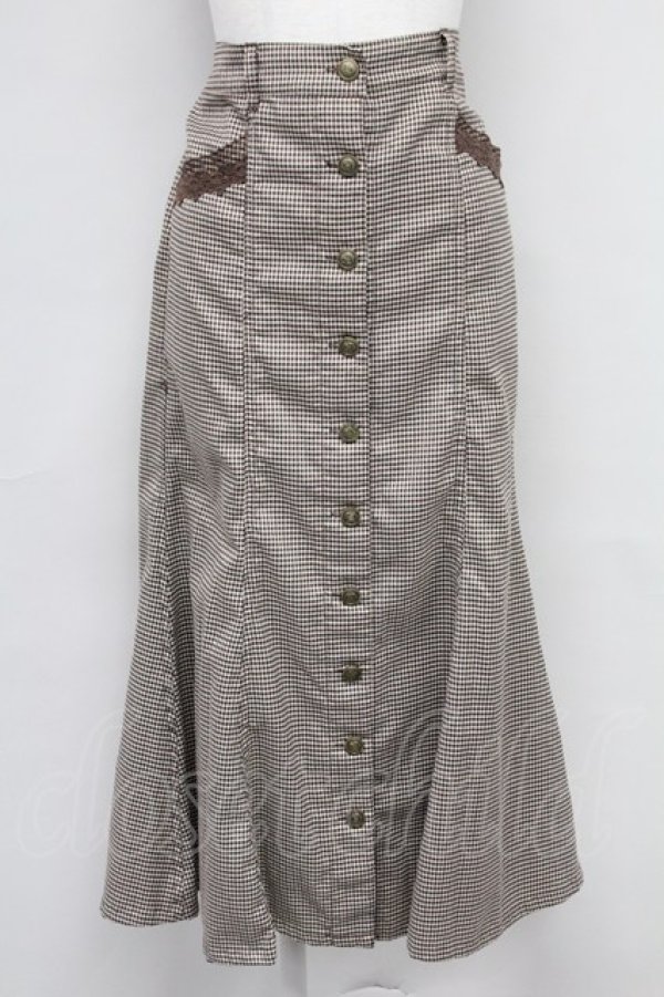 画像1: axes femme / センターボタンマーメイドスカート M チャ T-25-10-24-027-AX-PA-SA-ZT (1)