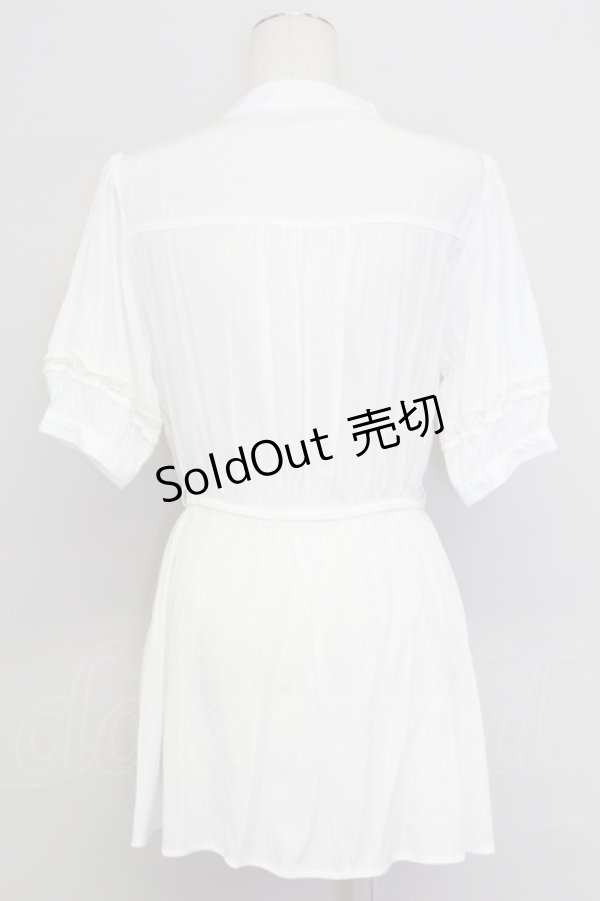 画像2: axes femme / チャイナボタン×刺繍チュニ M シロ T-25-10-24-004-AX-OP-SA-ZT389 (2)