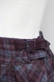 画像3: axes femme / ベルト付チェック柄ロングスカート  ワイン T-25-10-24-030-AX-SK-SA-ZT (3)