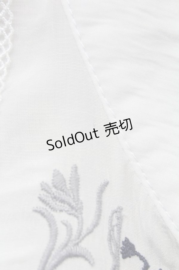 画像6: axes femme / チャイナボタン×刺繍チュニ M シロ T-25-10-24-004-AX-OP-SA-ZT389 (6)