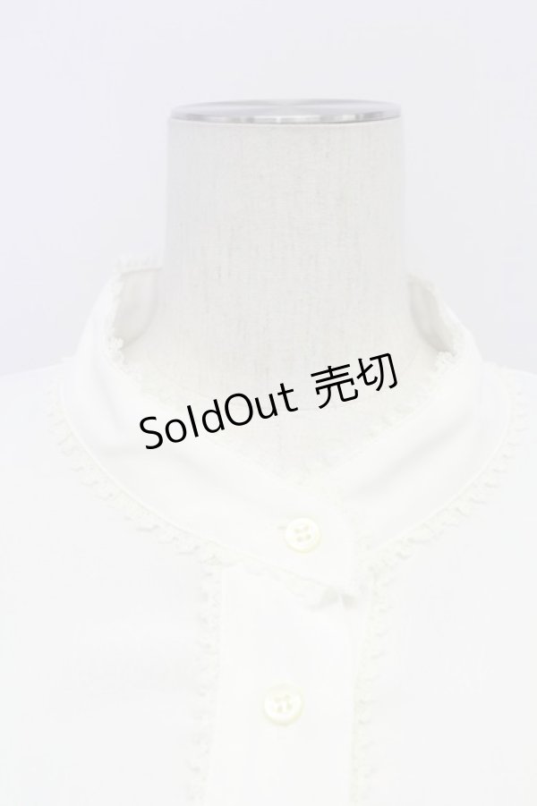 画像3: 【SALE】MIHO MATSUDA / 立ち襟シフォンロングブラウス L 白 T-25-10-24-005-GO-BL-SA-ZT389 (3)