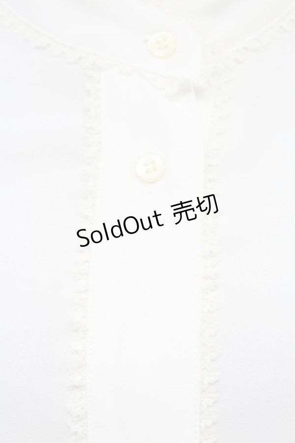 画像4: 【SALE】MIHO MATSUDA / 立ち襟シフォンロングブラウス L 白 T-25-10-24-005-GO-BL-SA-ZT389 (4)