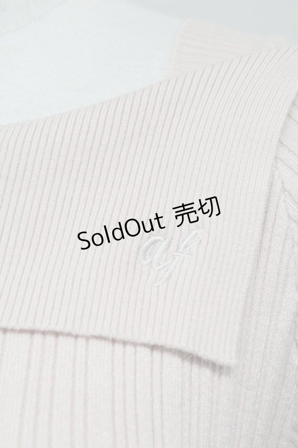 画像3: axes femme / ロゴ刺繍入オフショルニット  ピンク T-25-10-24-008-AX-TO-SA-ZT389 (3)