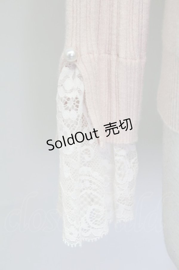 画像4: axes femme / ロゴ刺繍入オフショルニット  ピンク T-25-10-24-008-AX-TO-SA-ZT389 (4)