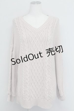 画像: axes femme POETIQUE / 編み上げデザインニット M ピンク T-25-10-24-009-AX-TO-SA-ZT410