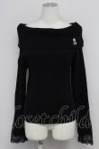 画像1: axes femme / ローズ刺繍オフショルニット  クロ T-25-10-24-013-AX-TO-SA-ZT (1)