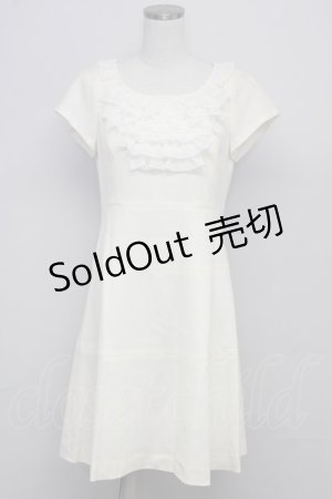 画像: JESUS DIAMANTE / シフォンフリルワンピース 42 アイボリー T-25-10-25-001-JE-OP-SA-ZT