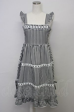 画像: Cherirulu Chocola / ギンガムチェックジャンパースカート S 黒 T-25-10-25-026-LO-OP-SA-ZT428