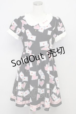 画像: Ank Rouge / レターptワンピース  黒 T-25-10-25-027-CA-OP-SA-ZT428