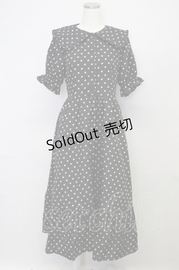 画像1: 【SALE】m petit by misako / 梨地水玉半袖ワンピース L 黒 T-25-10-25-030-LO-OP-SA-ZT429 (1)
