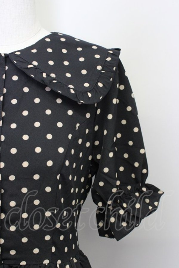 画像3: m petit by misako / 梨地水玉半袖ワンピース L 黒 T-25-10-25-030-LO-OP-SA-ZT429 (3)