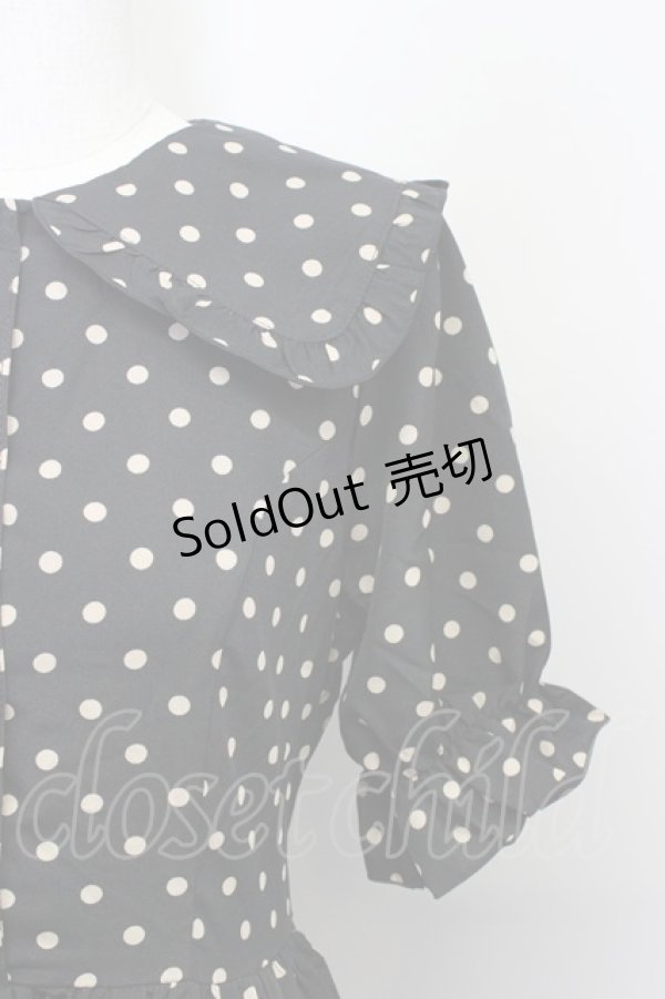 画像3: 【SALE】m petit by misako / 梨地水玉半袖ワンピース L 黒 T-25-10-25-030-LO-OP-SA-ZT429 (3)