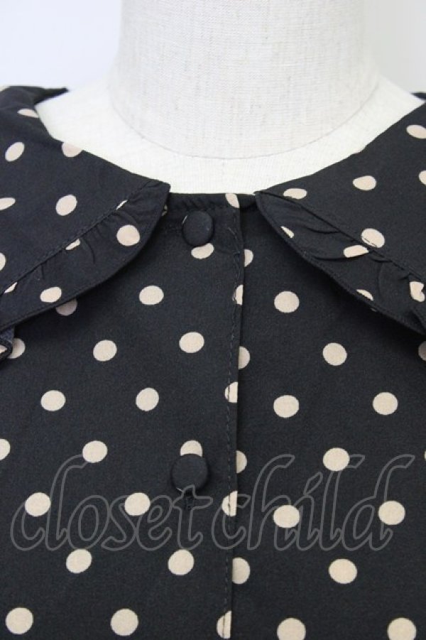 画像4: m petit by misako / 梨地水玉半袖ワンピース L 黒 T-25-10-25-030-LO-OP-SA-ZT429 (4)