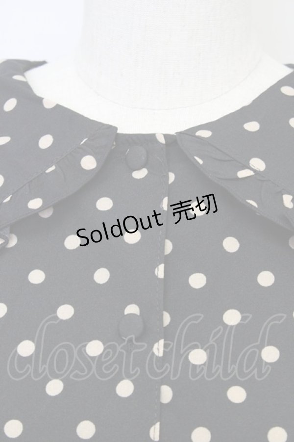 画像4: 【SALE】m petit by misako / 梨地水玉半袖ワンピース L 黒 T-25-10-25-030-LO-OP-SA-ZT429 (4)