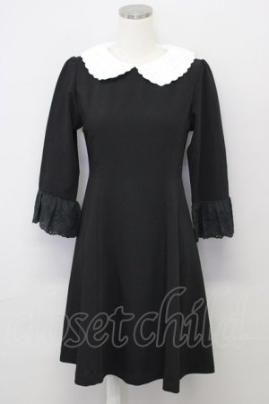 画像: LODISPOTTO / パール刺繍襟ワンピース M 黒Ｘ白 T-25-10-25-032-LO-OP-SA-ZT429