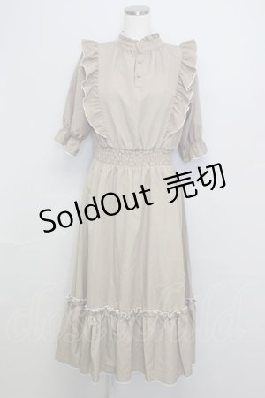 画像: m petit by misako / NINA'SコラボAMハイショクメローワンピース L ブラウン T-25-10-25-005-LO-OP-SA-ZT406