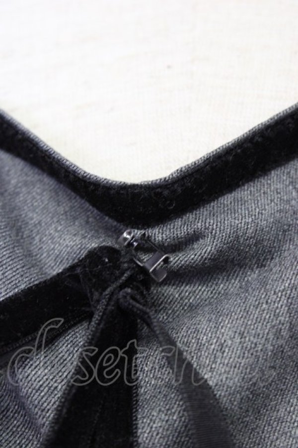 画像5: 【SALE】Fi.n.t / ハイウエスト切替ベロアリボン使いワンピース【洗える】  グレー T-25-10-25-017-CA-OP-SA-ZT423 (5)