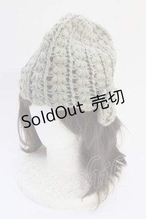 画像: PINK HOUSE / フラワーニット帽  カーキ T-25-10-29-018-LO-AC-SA-ZT