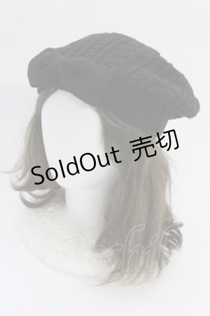 画像: PINK HOUSE / リボンニット帽  黒 T-25-10-29-019-LO-AC-SA-ZT-K007