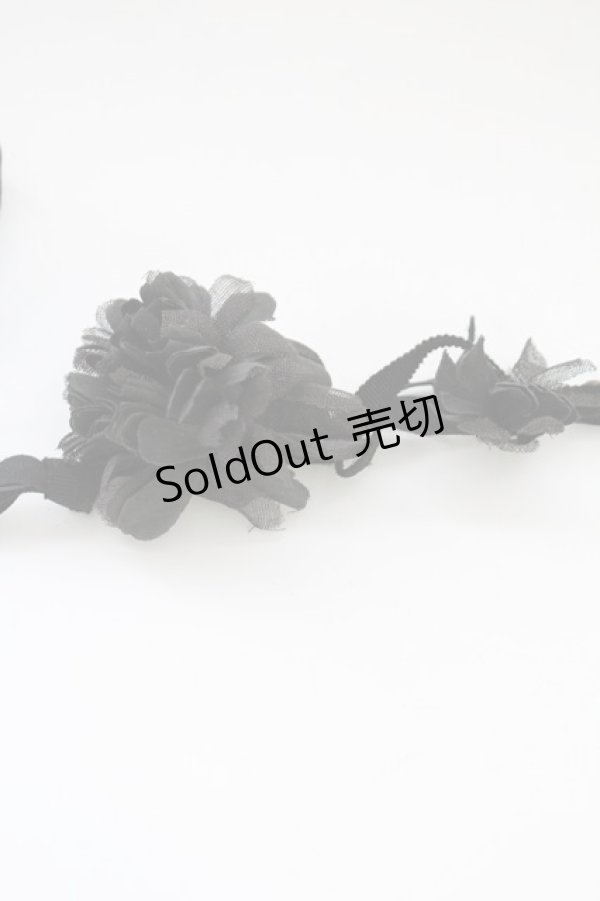 画像2: INGEBORG / フラワーモチーフリボン  黒 T-25-10-29-021-LO-AC-SA-ZT (2)