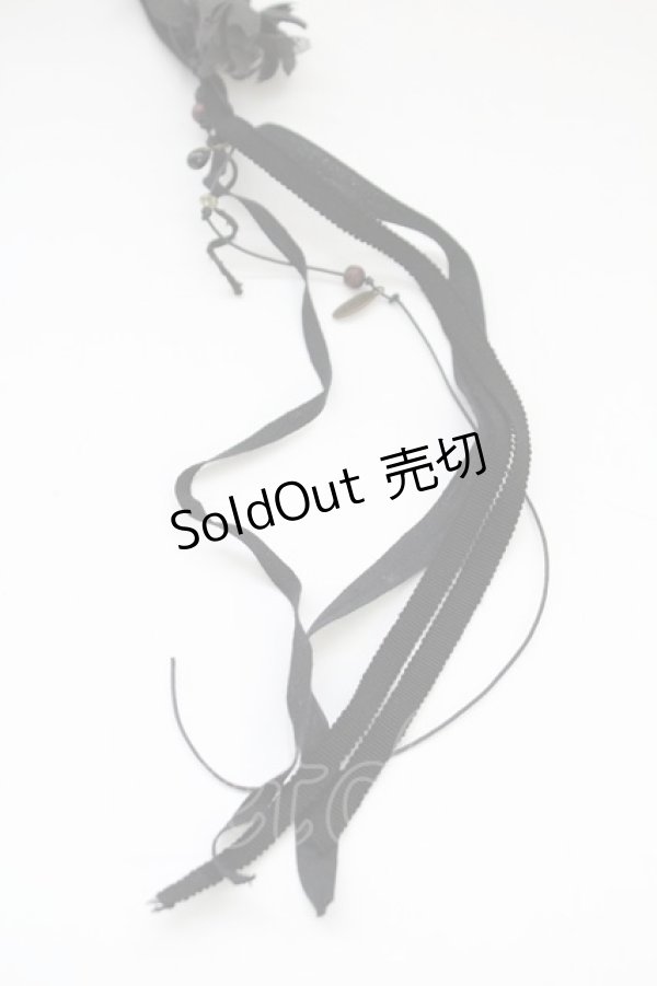 画像3: INGEBORG / フラワーモチーフリボン  黒 T-25-10-29-021-LO-AC-SA-ZT (3)