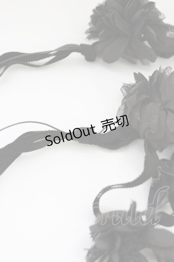 画像5: INGEBORG / フラワーモチーフリボン  黒 T-25-10-29-021-LO-AC-SA-ZT (5)