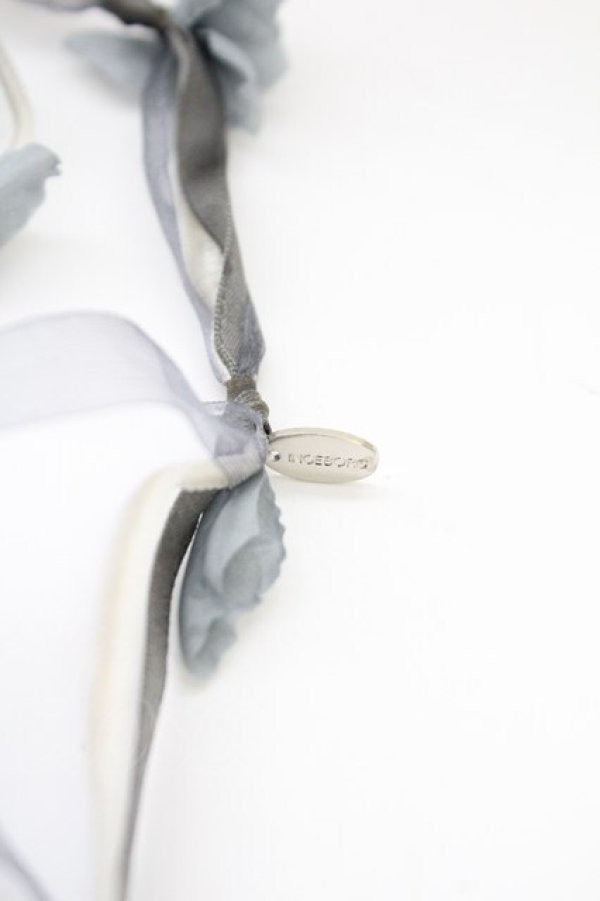 画像2: INGEBORG / オーガンジーフラワーリボン  青 T-25-10-29-022-LO-AC-SA-ZT (2)