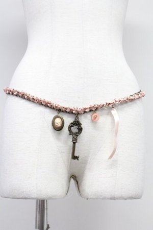 画像: PINK HOUSE / 鍵ハートチェーンベルト  ピンク T-25-10-29-033-LO-AC-SA-ZT