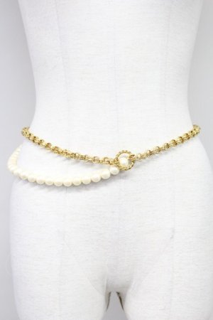 画像: KETTY / パールチェーンベルト  白Ｘゴールド T-25-10-29-034-EL-AC-SA-ZT