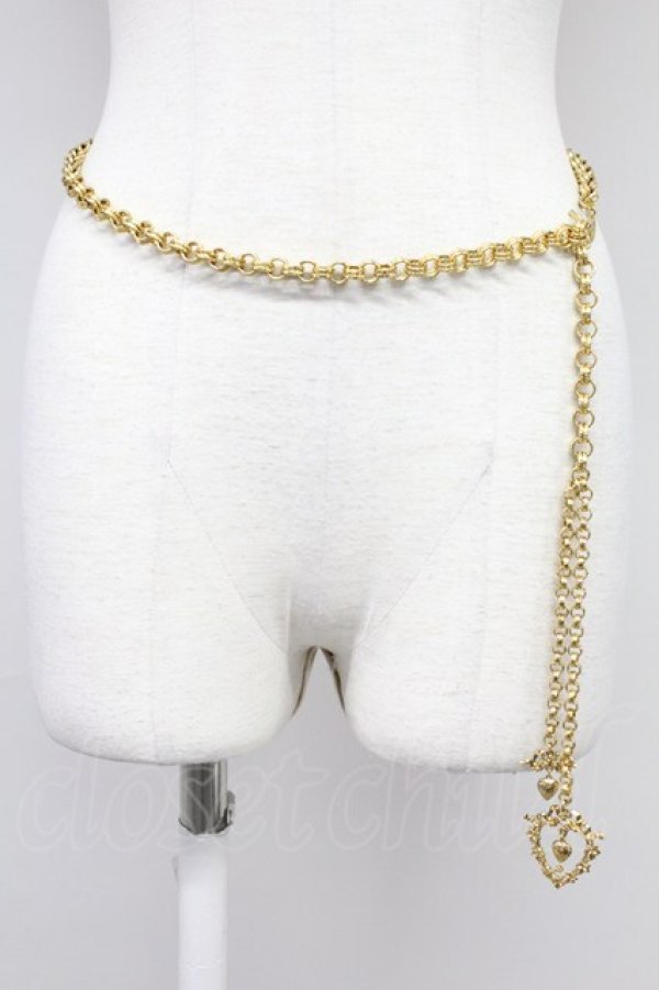 画像1: KETTY / ハートチェーンベルト  ゴールド T-25-10-29-036-EL-AC-SA-ZT (1)