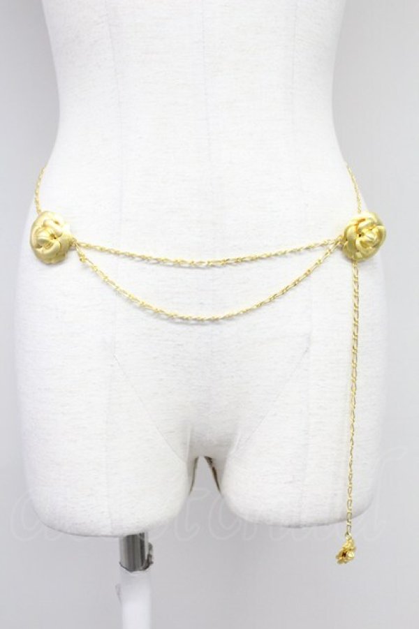 画像1: INGEBORG / ローズまるモチーフチェーンベルト  ゴールド T-25-10-29-037-LO-AC-SA-ZT (1)