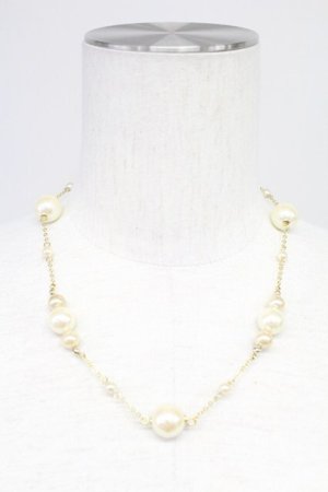 画像: INGEBORG / パールチェーンネックレス  白Ｘゴールド T-25-10-29-038-LO-AC-SA-ZT