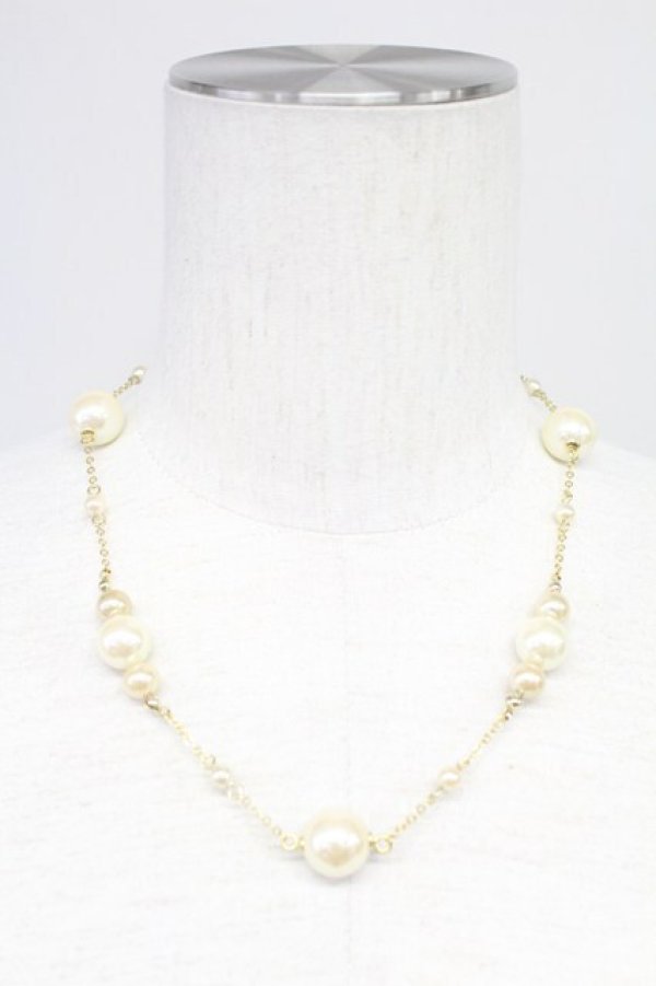 画像1: INGEBORG / パールチェーンネックレス  白Ｘゴールド T-25-10-29-038-LO-AC-SA-ZT (1)