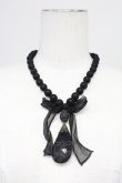 画像1: PINK HOUSE / オーガンジー重ねネックレス  黒 T-25-10-29-039-LO-AC-SA-ZT (1)