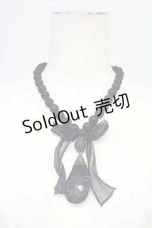 画像: PINK HOUSE / オーガンジー重ねネックレス  黒 T-25-10-29-039-LO-AC-SA-ZT