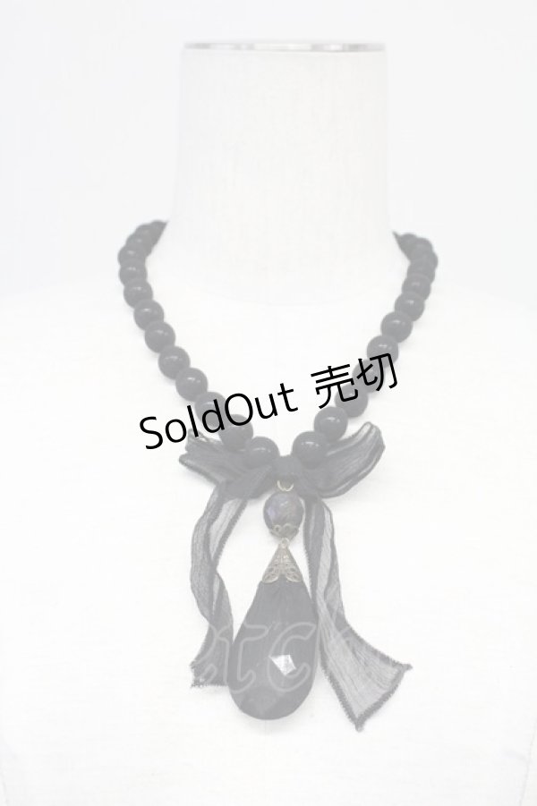 画像1: PINK HOUSE / オーガンジー重ねネックレス  黒 T-25-10-29-039-LO-AC-SA-ZT (1)