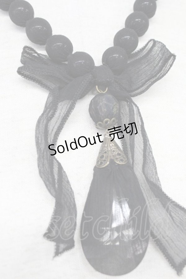 画像3: PINK HOUSE / オーガンジー重ねネックレス  黒 T-25-10-29-039-LO-AC-SA-ZT (3)