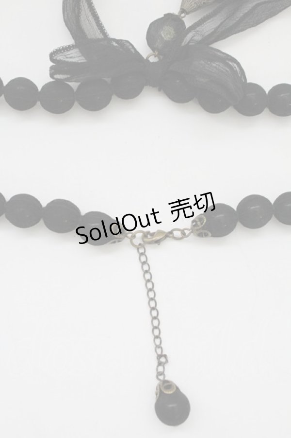 画像4: PINK HOUSE / オーガンジー重ねネックレス  黒 T-25-10-29-039-LO-AC-SA-ZT (4)