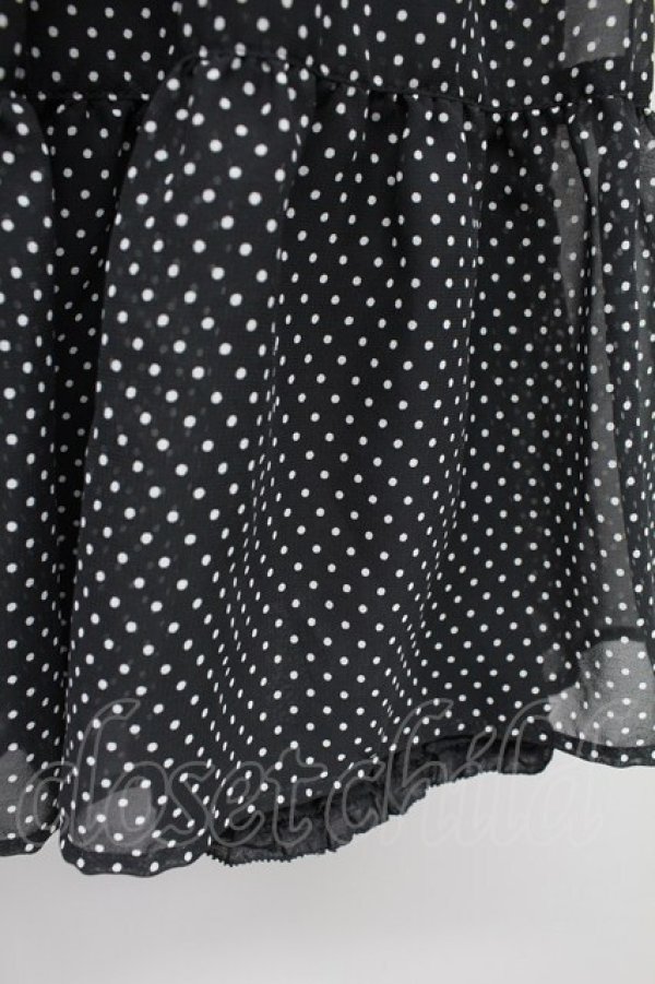 画像5: PINK HOUSE / シフォンドットキャミブラウス  黒Ｘ白 T-25-10-29-003-LO-BL-SA-ZT (5)