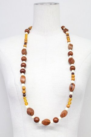 画像: INGEBORG / ウッドパールネックレス  ブラウン T-25-10-29-041-LO-AC-SA-ZT
