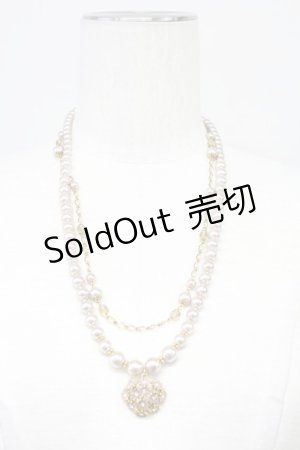 画像: INGEBORG / フラワーパールチェーンネックレス  ピンクＸゴールド T-25-10-29-044-LO-AC-SA-ZT