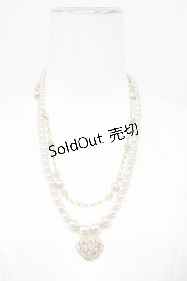 画像1: INGEBORG / フラワーパールチェーンネックレス  ピンクＸゴールド T-25-10-29-044-LO-AC-SA-ZT (1)