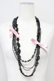 画像1: INGEBORG / レースビーズネックレス  黒Ｘピンク T-25-10-29-046-LO-AC-SA-ZT (1)