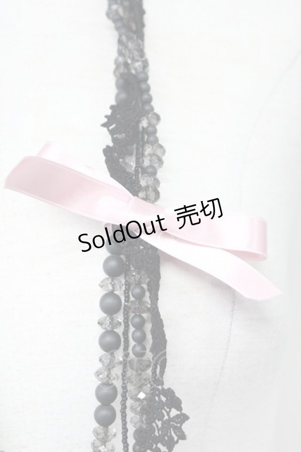 画像3: INGEBORG / レースビーズネックレス  黒Ｘピンク T-25-10-29-046-LO-AC-SA-ZT (3)