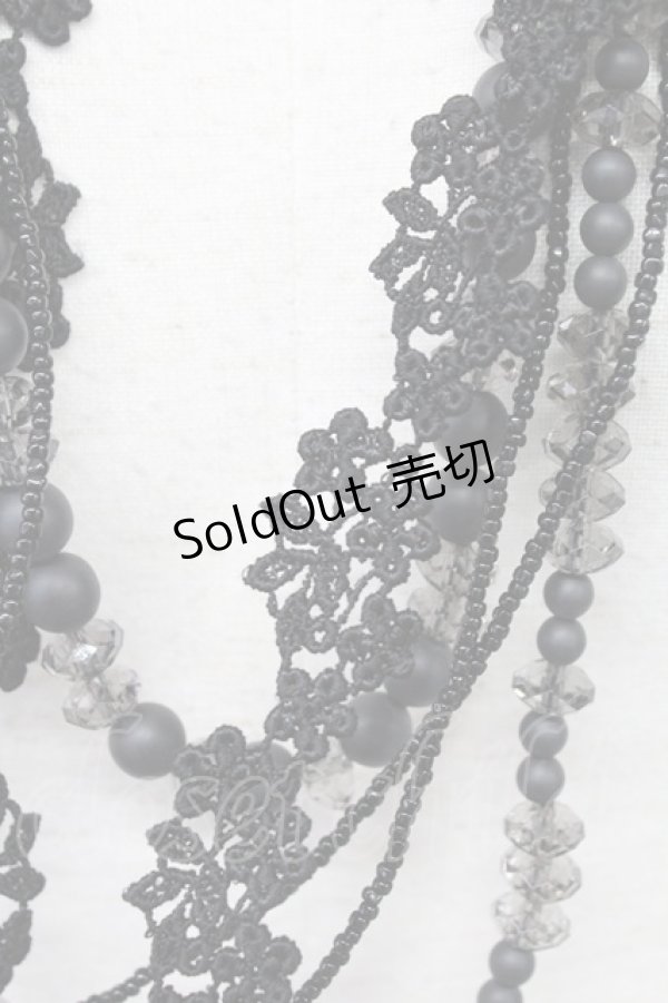 画像4: INGEBORG / レースビーズネックレス  黒Ｘピンク T-25-10-29-046-LO-AC-SA-ZT (4)