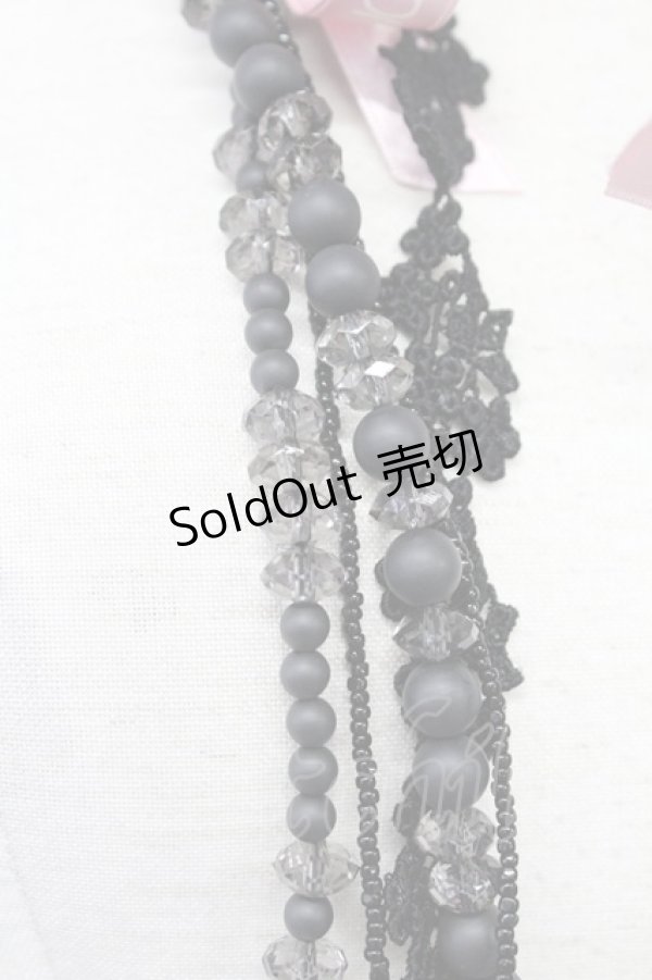 画像5: INGEBORG / レースビーズネックレス  黒Ｘピンク T-25-10-29-046-LO-AC-SA-ZT (5)