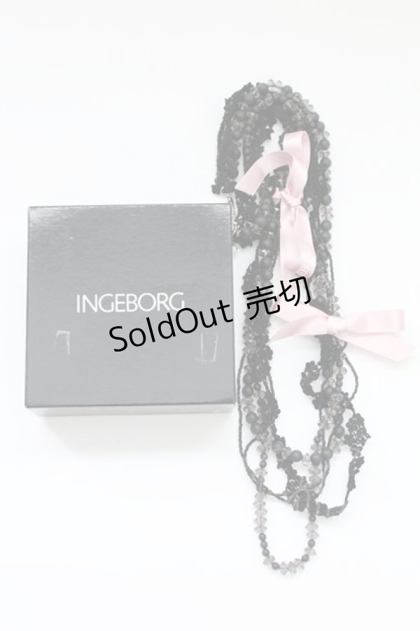 画像6: INGEBORG / レースビーズネックレス  黒Ｘピンク T-25-10-29-046-LO-AC-SA-ZT (6)