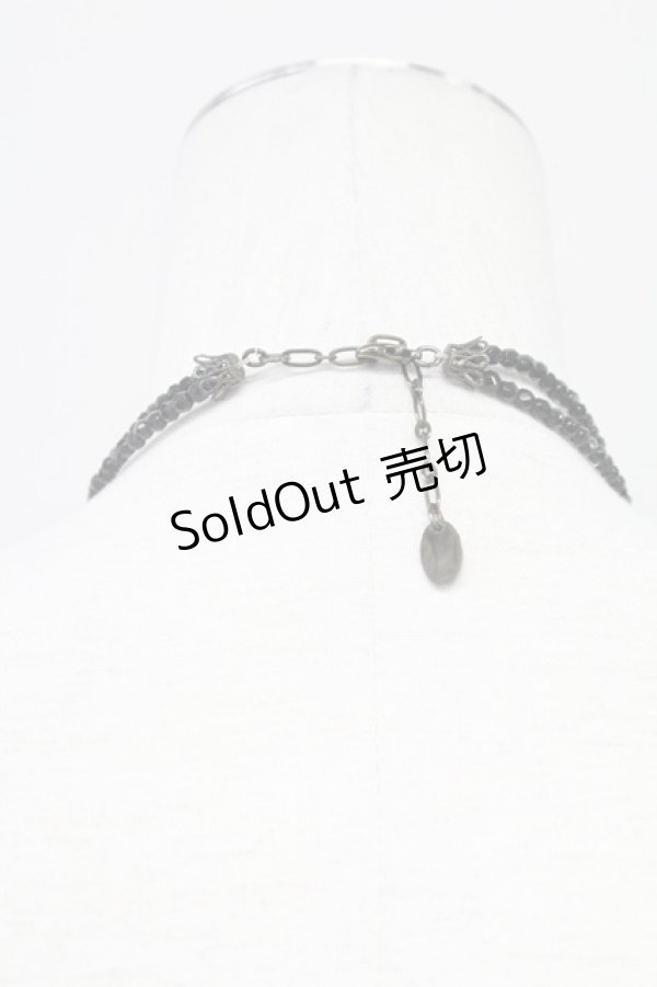 画像2: INGEBORG / リボンストーンネックレス  黒 T-25-10-29-047-LO-AC-SA-ZT (2)