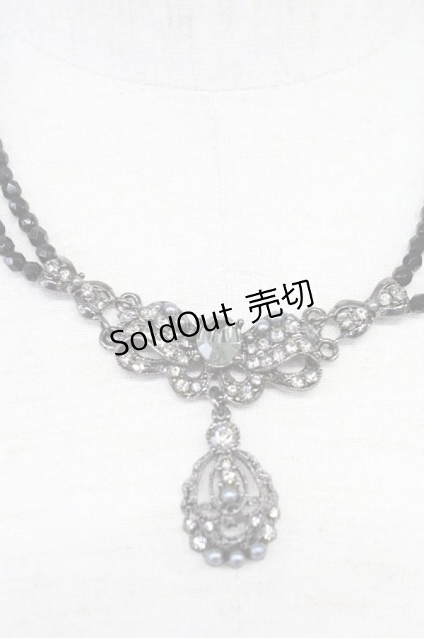 画像3: INGEBORG / リボンストーンネックレス  黒 T-25-10-29-047-LO-AC-SA-ZT (3)